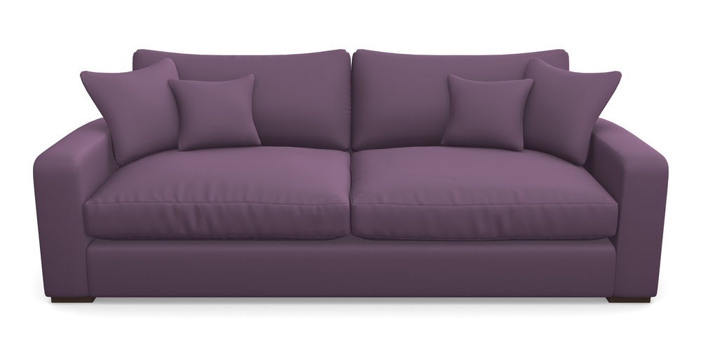 Product photograph of Stockbridge 4 Seater Sofa In Clever Glossy Velvet - Blackcurrant from Sofas and Stuff Limited