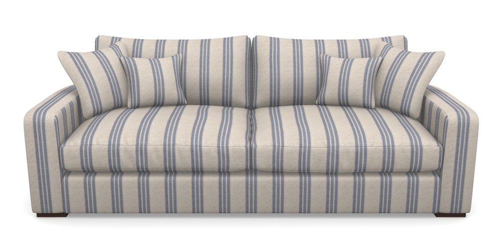 Product photograph of Stockbridge 4 Seater Sofa In Cloth 18 Stripes - Bengal - Indigo from Sofas and Stuff Limited