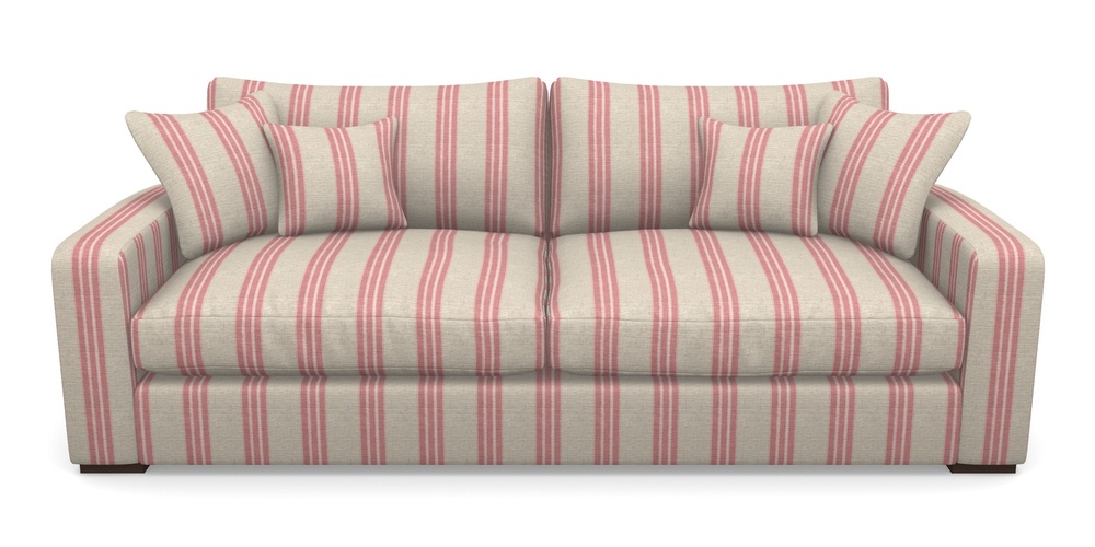 Product photograph of Stockbridge 4 Seater Sofa In Cloth 18 Stripes - Bengal - Cranberry from Sofas and Stuff Limited