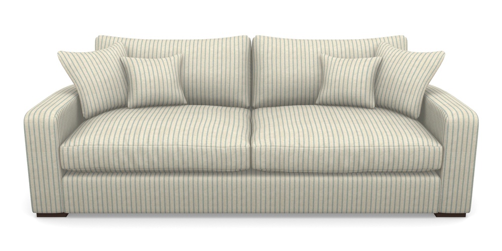 Product photograph of Stockbridge 4 Seater Sofa In Cloth 18 Stripes - Ticking - Basil from Sofas and Stuff Limited