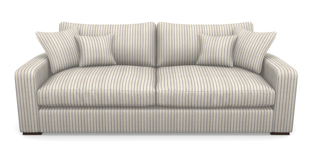 Product photograph of Stockbridge 4 Seater Sofa In Cloth 18 Stripes - Ticking - Indigo from Sofas and Stuff Limited