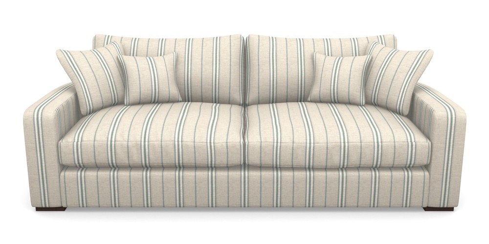 Product photograph of Stockbridge 4 Seater Sofa In Cloth 18 Stripes - Regimental - Basil from Sofas and Stuff Limited