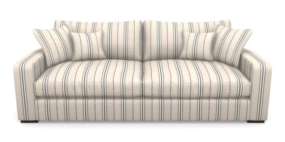 Product photograph of Stockbridge 4 Seater Sofa In Cloth 18 Stripes - Regimental - Bible Black from Sofas and Stuff Limited