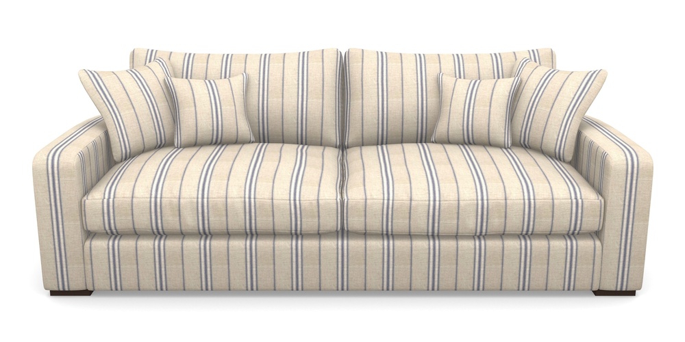 Product photograph of Stockbridge 4 Seater Sofa In Cloth 18 Stripes - Regimental - Indigo from Sofas and Stuff Limited