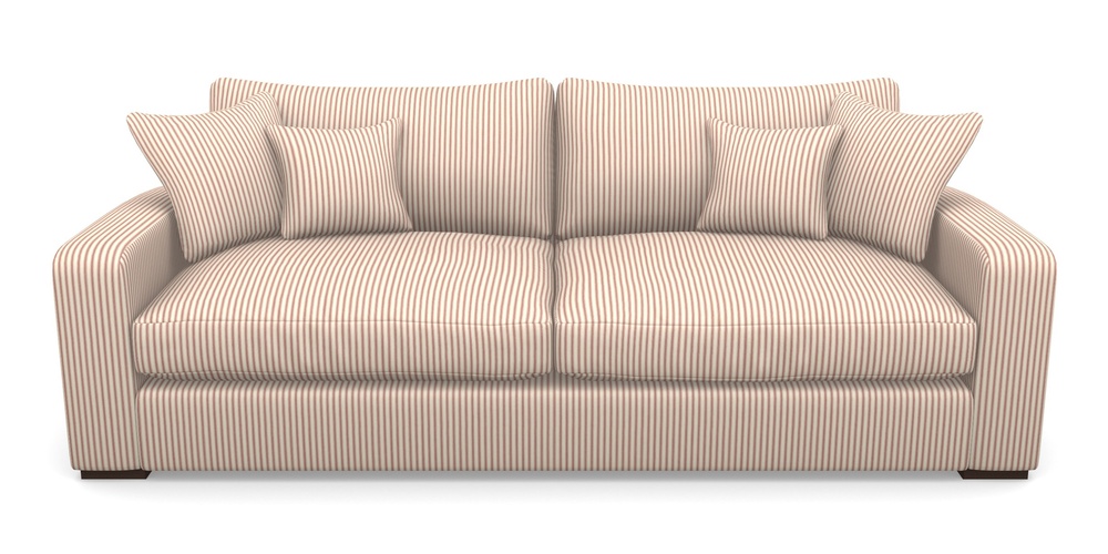 Product photograph of Stockbridge 4 Seater Sofa In Cotton Stripe - Peony from Sofas and Stuff Limited