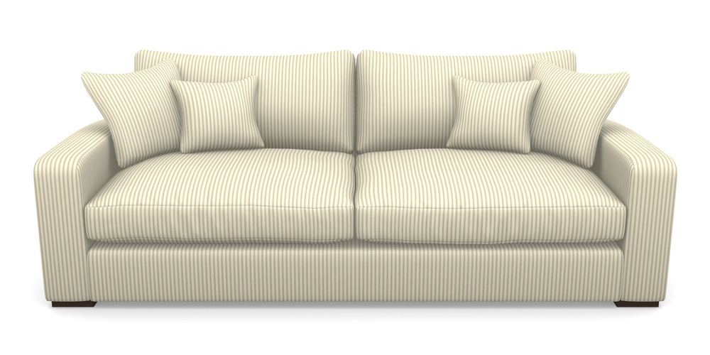 Product photograph of Stockbridge 4 Seater Sofa In Cotton Stripe - Sage from Sofas and Stuff Limited