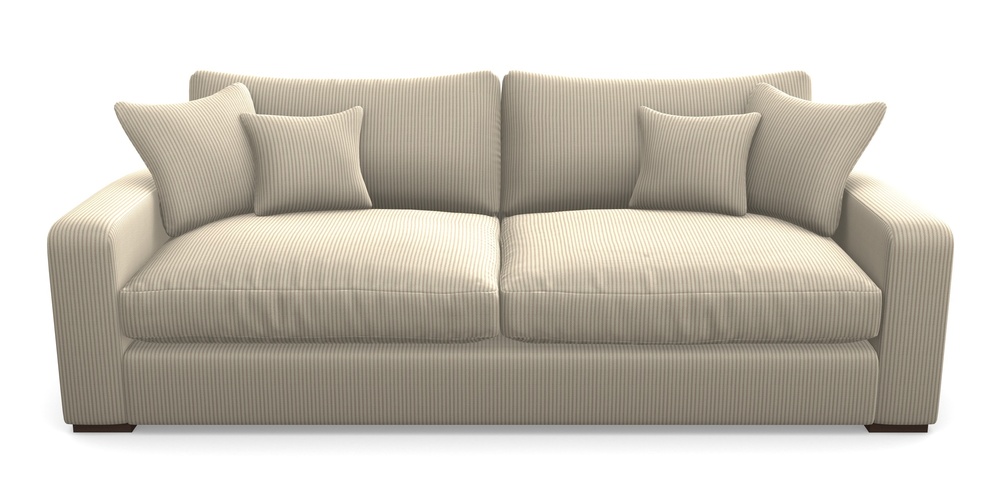 Product photograph of Stockbridge 4 Seater Sofa In Cloth 21 - Simple Stripe - Beech from Sofas and Stuff Limited