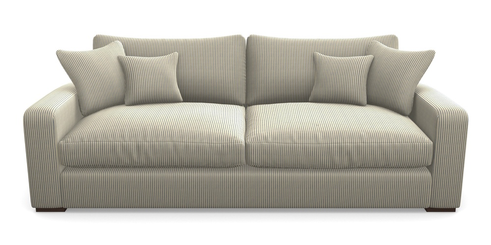 Product photograph of Stockbridge 4 Seater Sofa In Cloth 21 - Simple Stripe - Bilberry from Sofas and Stuff Limited