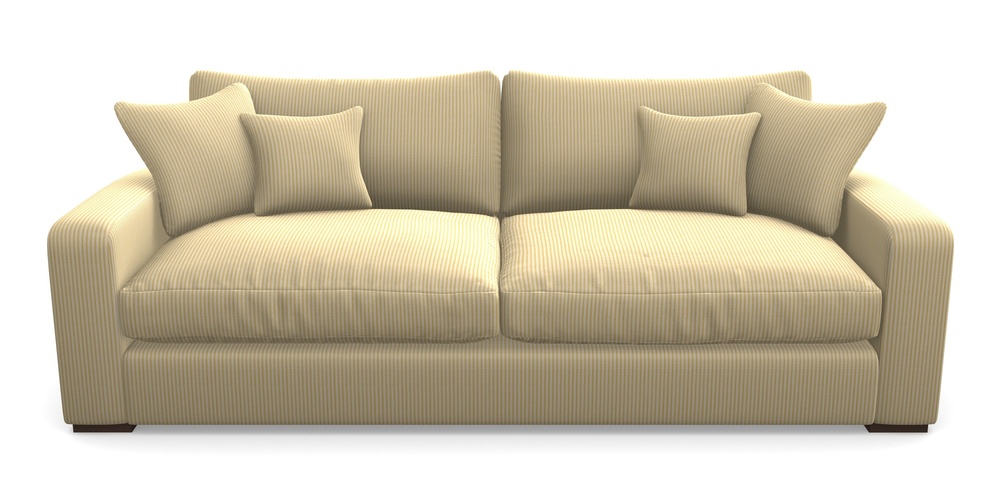 Product photograph of Stockbridge 4 Seater Sofa In Cloth 21 - Simple Stripe - Canary from Sofas and Stuff Limited