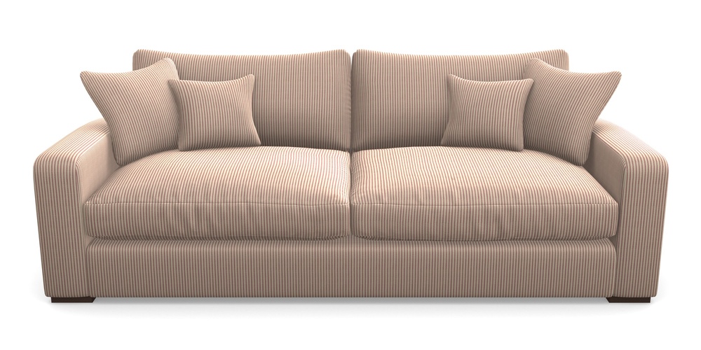 Product photograph of Stockbridge 4 Seater Sofa In Cloth 21 - Simple Stripe - Cassis from Sofas and Stuff Limited