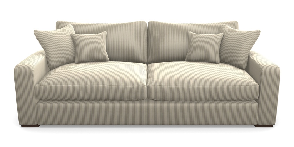 Product photograph of Stockbridge 4 Seater Sofa In Cloth 21 - Simple Stripe - Magnesium from Sofas and Stuff Limited