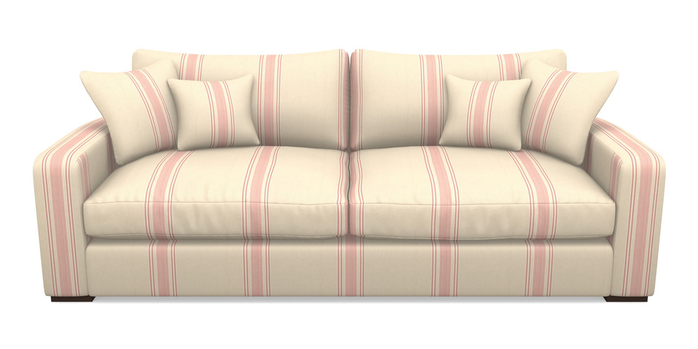 Product photograph of Stockbridge 4 Seater Sofa In Cloth 22 - Racing Stripes Cheltenham - Cherry from Sofas and Stuff Limited