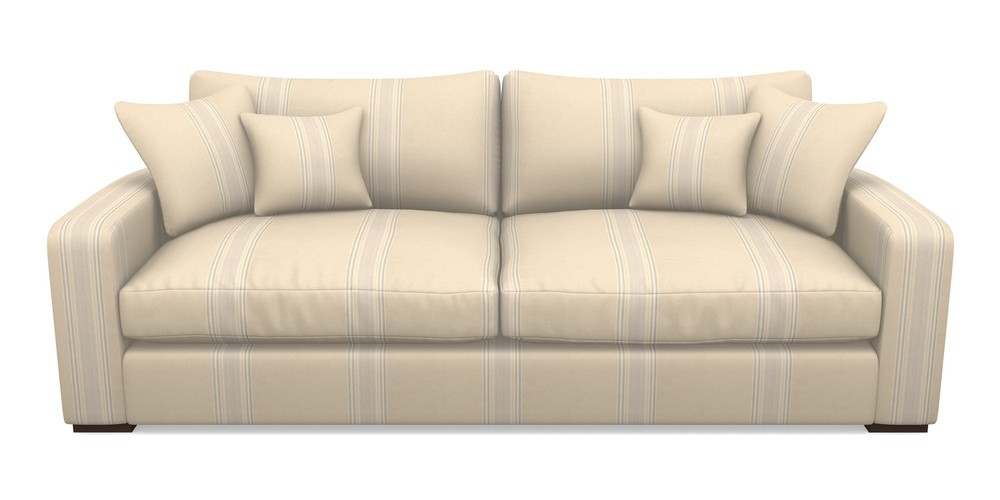 Product photograph of Stockbridge 4 Seater Sofa In Cloth 22 - Racing Stripes Cheltenham - Dove from Sofas and Stuff Limited