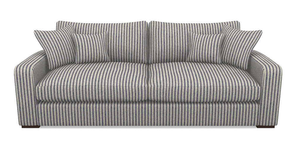 Product photograph of Stockbridge 4 Seater Sofa In Cloth 22 - Pinstripe - Deep Water from Sofas and Stuff Limited