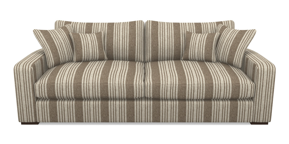 Product photograph of Stockbridge 4 Seater Sofa In Cloth 22 - Bayadere - Peat from Sofas and Stuff Limited