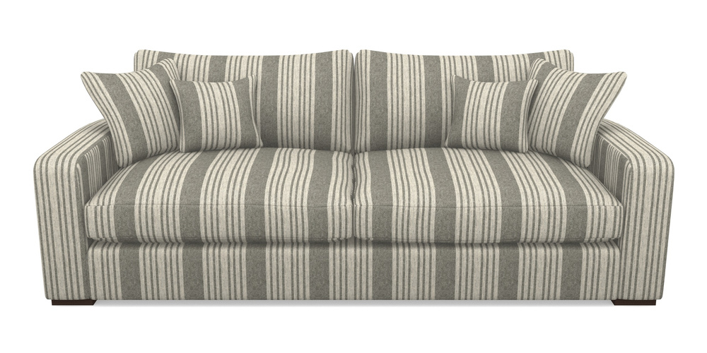 Product photograph of Stockbridge 4 Seater Sofa In Cloth 22 - Bayadere - Seal from Sofas and Stuff Limited