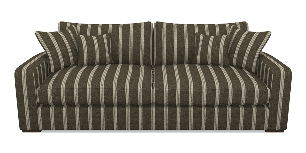 Product photograph of Stockbridge 4 Seater Sofa In Cloth 20 - Design 2 - Olive Stripe from Sofas and Stuff Limited