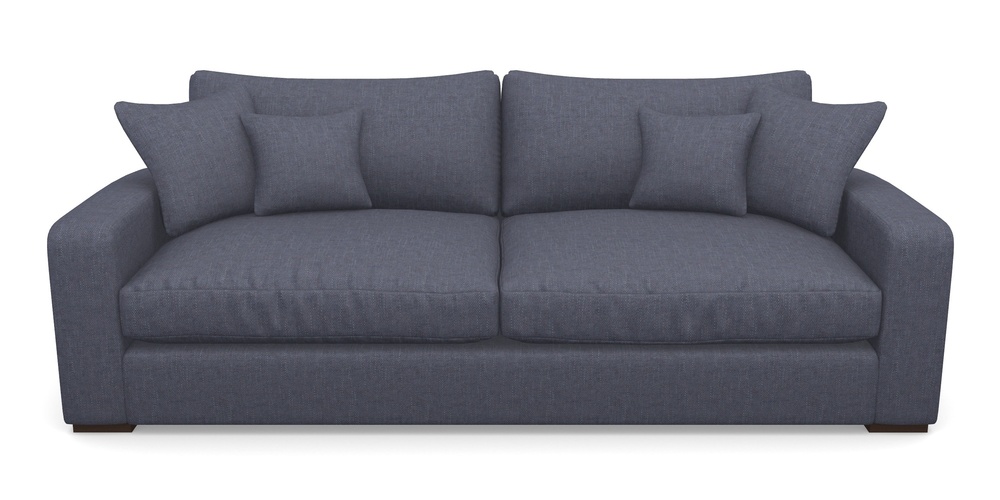 Product photograph of Stockbridge 4 Seater Sofa In Easy Clean Plain - Navy from Sofas and Stuff Limited