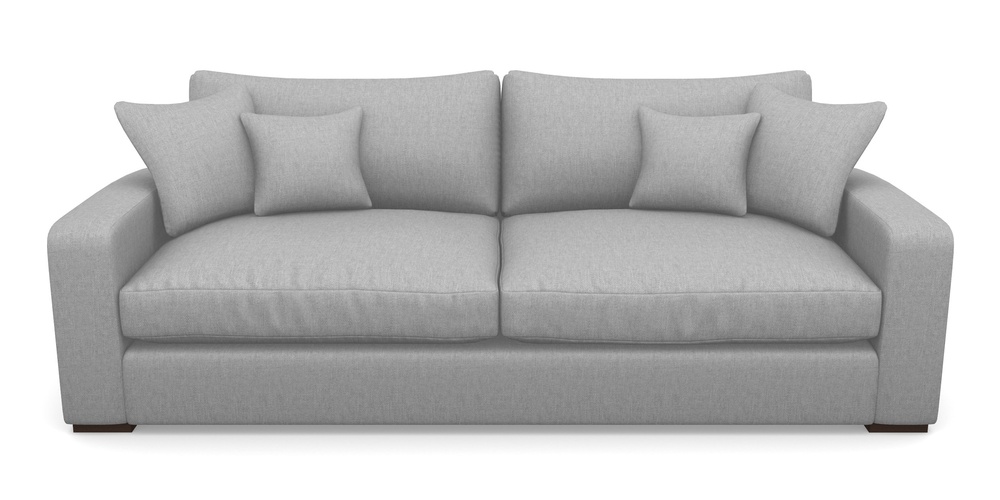Product photograph of Stockbridge 4 Seater Sofa In Easy Clean Plain - Silver from Sofas and Stuff Limited