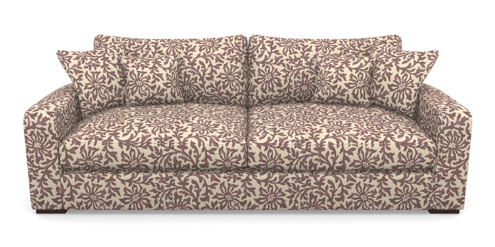 Product photograph of Stockbridge 4 Seater Sofa In V A Brompton Collection - Floral Scroll - Cacao from Sofas and Stuff Limited