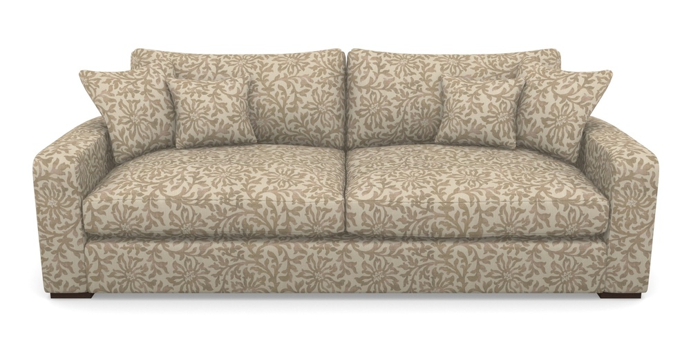 Product photograph of Stockbridge 4 Seater Sofa In V A Brompton Collection - Floral Scroll - Assam Tea from Sofas and Stuff Limited