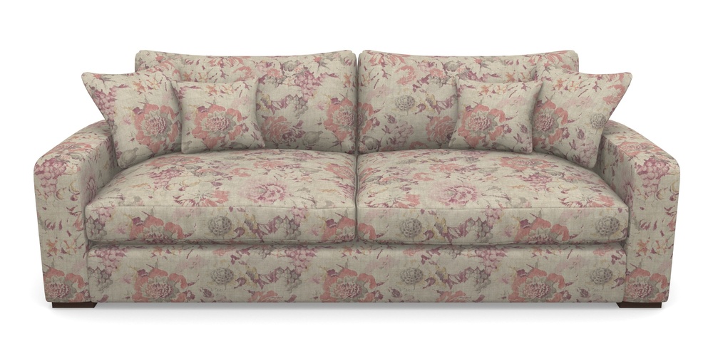 Product photograph of Stockbridge 4 Seater Sofa In Floral Linen - Faith Antique Sangria from Sofas and Stuff Limited