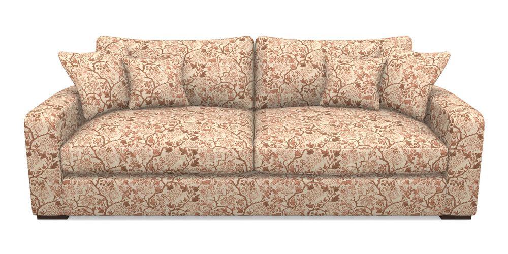 Product photograph of Stockbridge 4 Seater Sofa In Rhs Collection - Gertrude Jekyll Linen Cotton Blend - Rust from Sofas and Stuff Limited