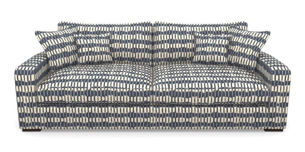 Product photograph of Stockbridge 4 Seater Sofa In V A Brompton Collection - Ikat - Midnight Blue from Sofas and Stuff Limited