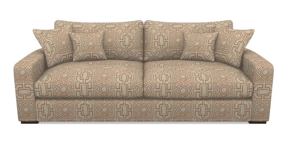 Product photograph of Stockbridge 4 Seater Sofa In Rhs Collection - Large Knot Garden Linen - Terracotta from Sofas and Stuff Limited