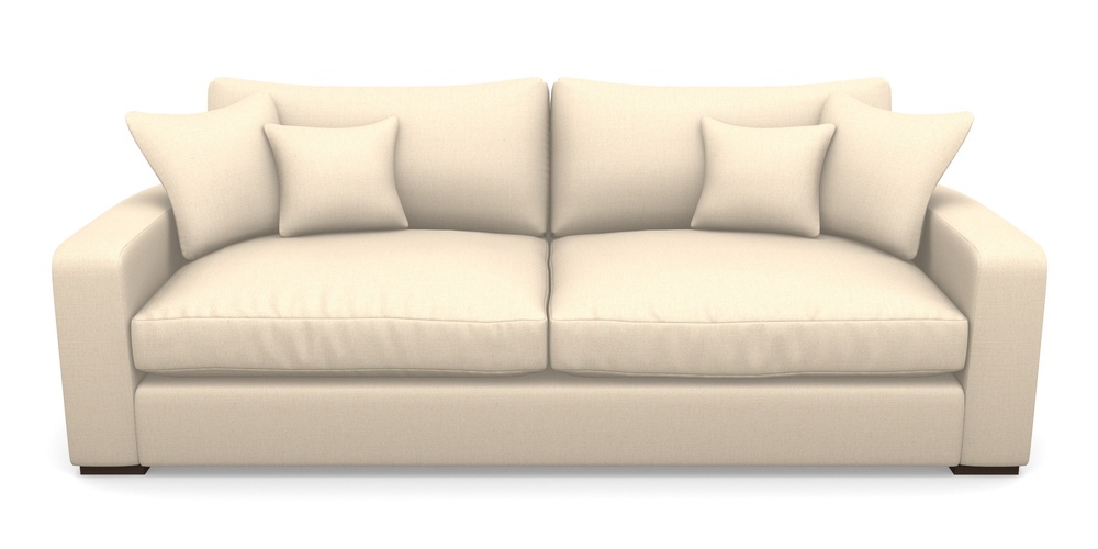 Product photograph of Stockbridge 4 Seater Sofa In Plain Linen Cotton - Rice Pudding from Sofas and Stuff Limited