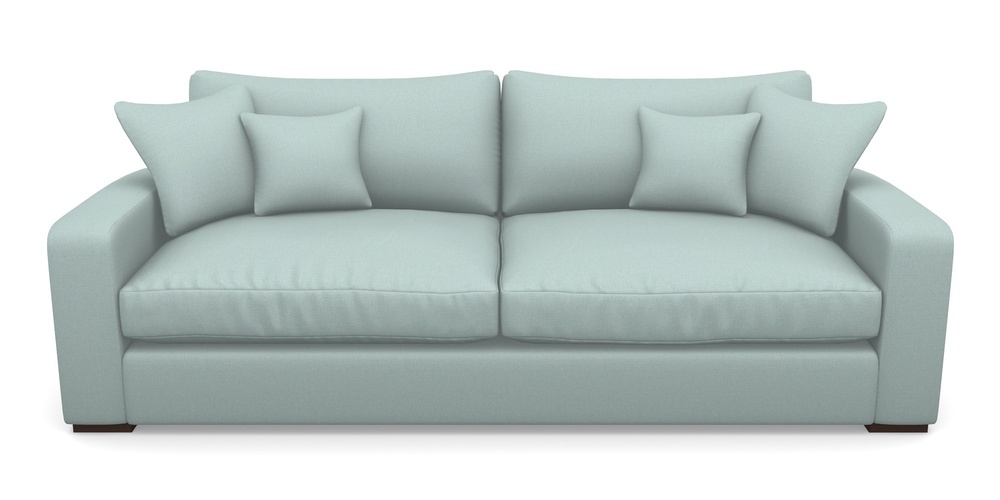 Product photograph of Stockbridge 4 Seater Sofa In Plain Linen Cotton - Robins Egg from Sofas and Stuff Limited