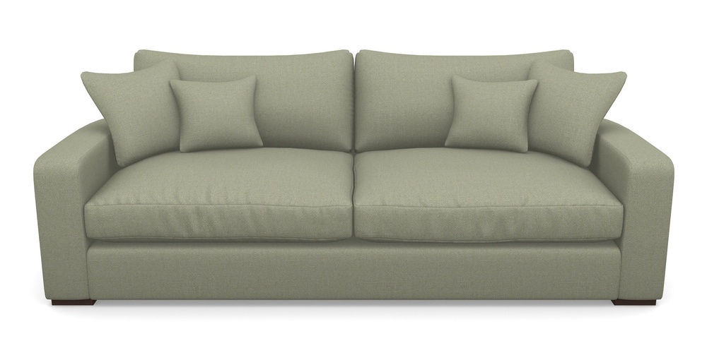 Product photograph of Stockbridge 4 Seater Sofa In Plain Linen Cotton - Sage from Sofas and Stuff Limited