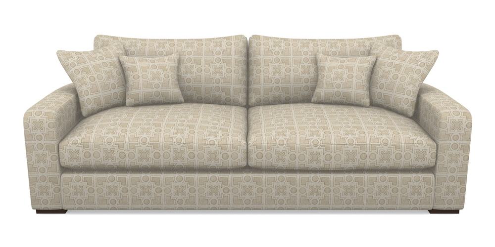 Product photograph of Stockbridge 4 Seater Sofa In Rhs Collection - Small Knot Garden Cotton Weave - Gold from Sofas and Stuff Limited