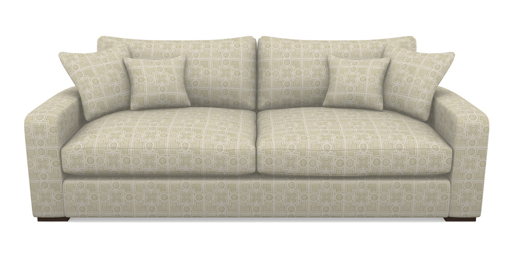 Product photograph of Stockbridge 4 Seater Sofa In Rhs Collection - Small Knot Garden Cotton Weave - Olive from Sofas and Stuff Limited