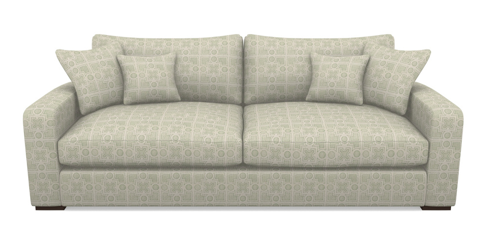 Product photograph of Stockbridge 4 Seater Sofa In Rhs Collection - Small Knot Garden Cotton Weave - Pistachio from Sofas and Stuff Limited