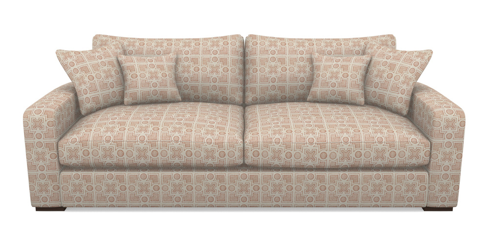 Product photograph of Stockbridge 4 Seater Sofa In Rhs Collection - Small Knot Garden Cotton Weave - Terracotta from Sofas and Stuff Limited