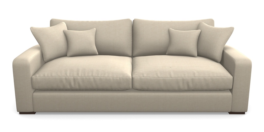 Product photograph of Stockbridge 4 Seater Sofa In Super Soft Velvet - Hessian from Sofas and Stuff Limited