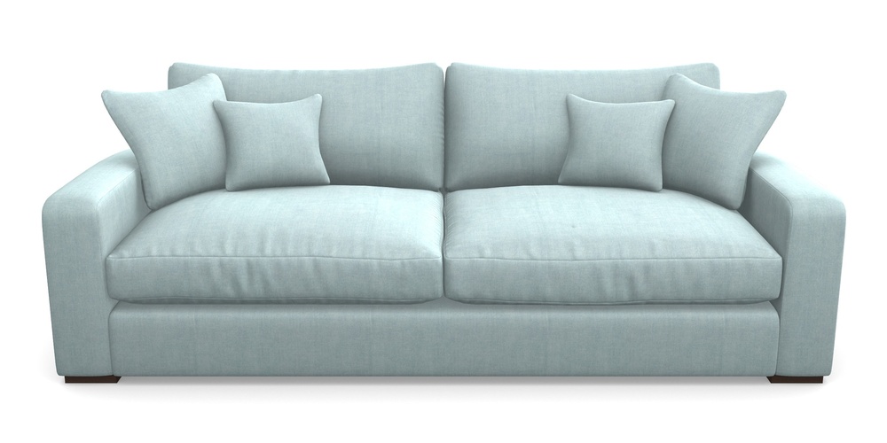 Product photograph of Stockbridge 4 Seater Sofa In Super Soft Velvet - Sky from Sofas and Stuff Limited
