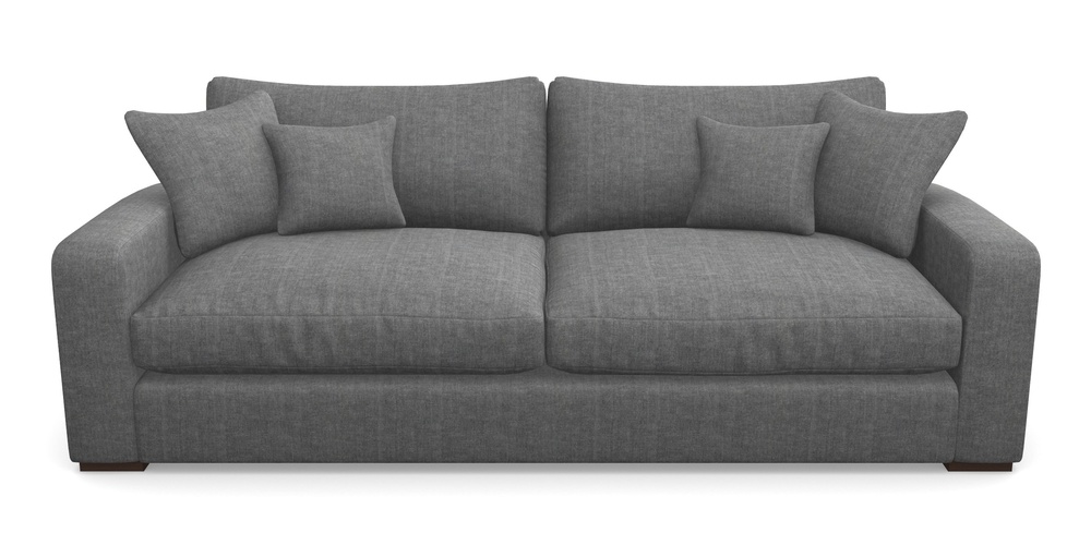 Product photograph of Stockbridge 4 Seater Sofa In Super Soft Velvet - Steel from Sofas and Stuff Limited