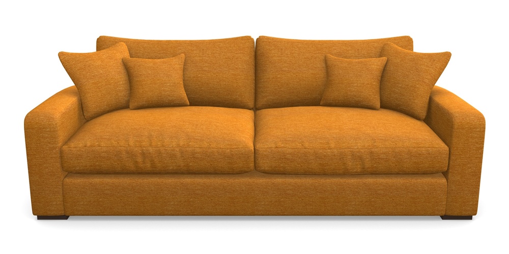 Product photograph of Stockbridge 4 Seater Sofa In Textured Velvet - Turmeric from Sofas and Stuff Limited