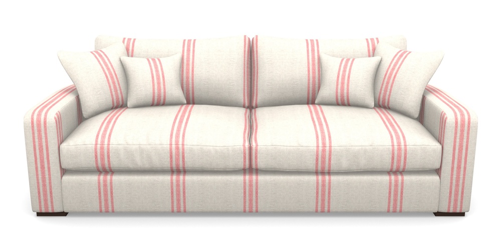 Product photograph of Stockbridge 4 Seater Sofa In Walloon Linen - Red from Sofas and Stuff Limited