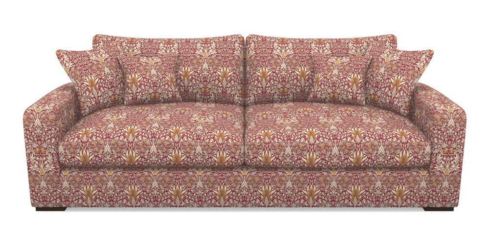 Product photograph of Stockbridge 4 Seater Sofa In William Morris Collection - Snakeshead - Claret Gold from Sofas and Stuff Limited