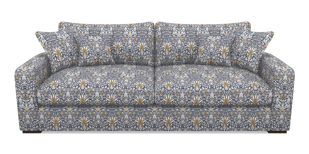 Product photograph of Stockbridge 4 Seater Sofa In William Morris Collection - Snakeshead - Indigo Hemp from Sofas and Stuff Limited