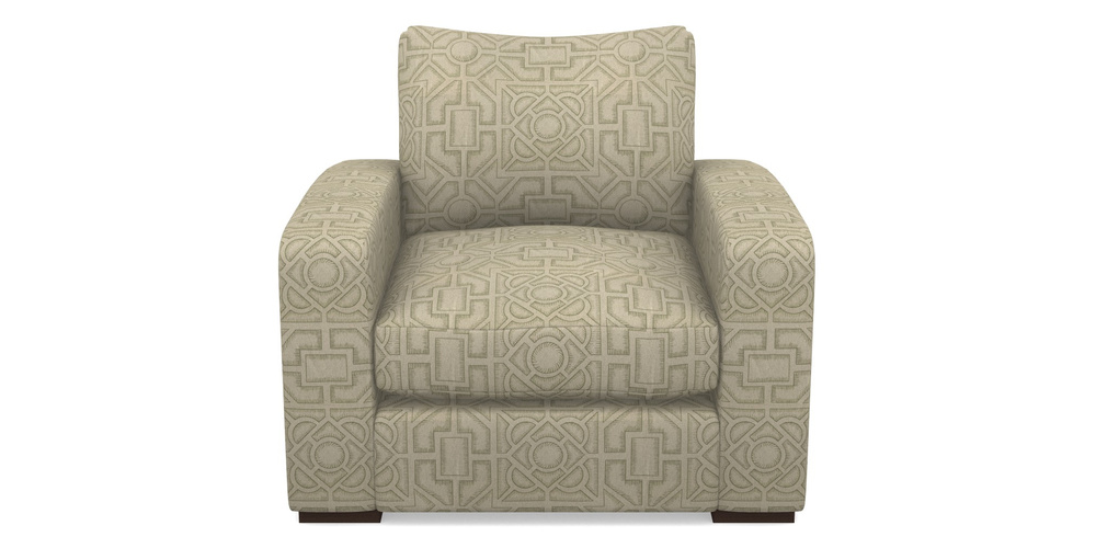 Product photograph of Stockbridge Chair In Rhs Collection - Large Knot Garden Linen - Pistachio from Sofas and Stuff Limited