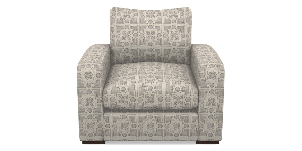 Product photograph of Stockbridge Chair In Rhs Collection - Small Knot Garden Cotton Weave - Grey from Sofas and Stuff Limited