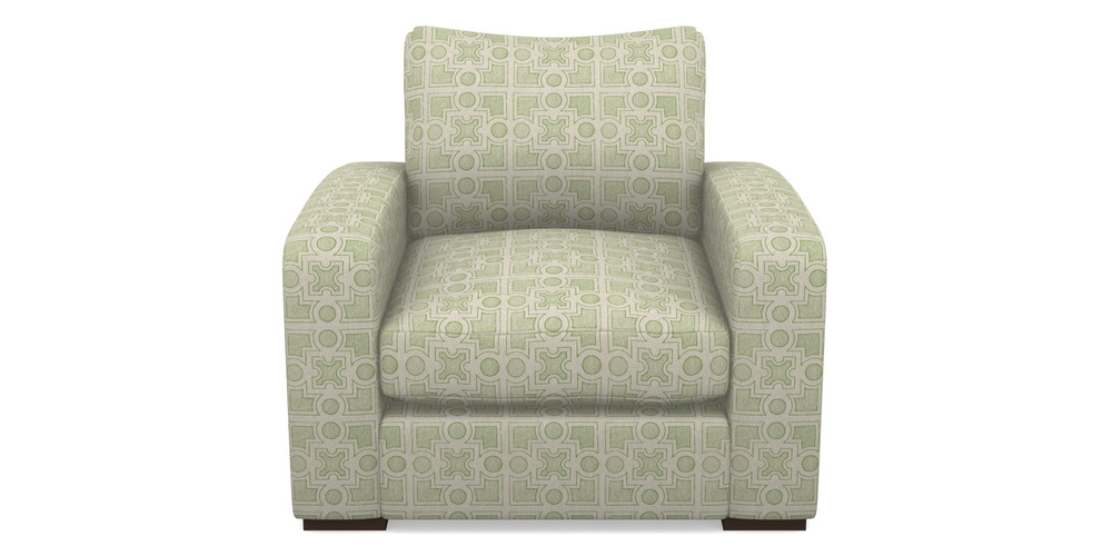 Product photograph of Stockbridge Chair In Rhs Collection - Small Knot Garden Cotton Weave - Green from Sofas and Stuff Limited