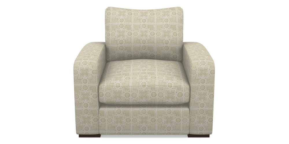 Product photograph of Stockbridge Chair In Rhs Collection - Small Knot Garden Cotton Weave - Olive from Sofas and Stuff Limited