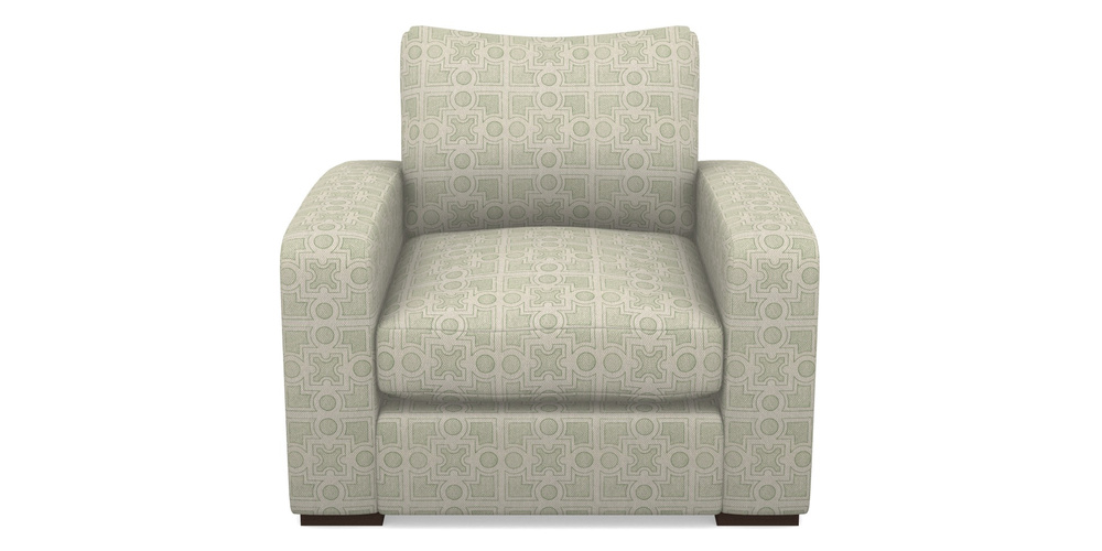 Product photograph of Stockbridge Chair In Rhs Collection - Small Knot Garden Cotton Weave - Pistachio from Sofas and Stuff Limited