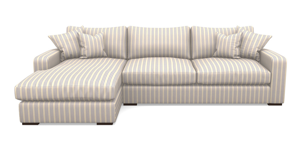 Product photograph of Stockbridge Chaise Lhf In Cloth 22 - Racing Stripes Ayr - Blueberry from Sofas and Stuff Limited