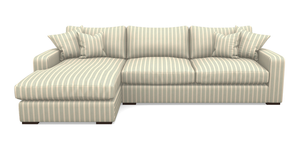 Product photograph of Stockbridge Chaise Lhf In Cloth 22 - Racing Stripes Ayr - Mint from Sofas and Stuff Limited